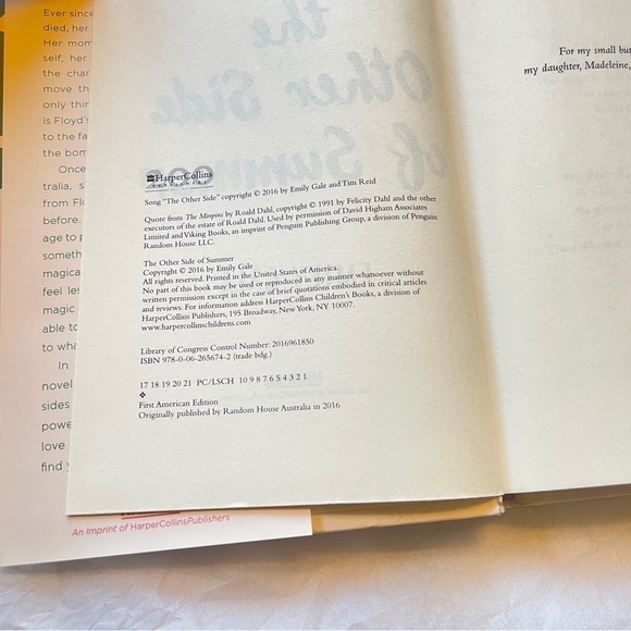 Emily Gale “The Other Side of Summer” Book - Picture 9 of 11